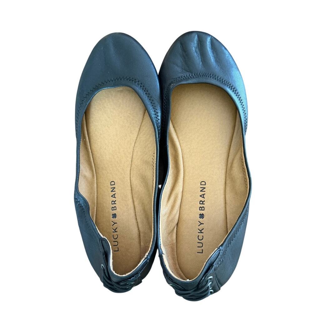 Lucky Brand Women’s Echo 2 Black Lace Up Back Ballet Flats-Size 7.5 - Picture 2 of 4